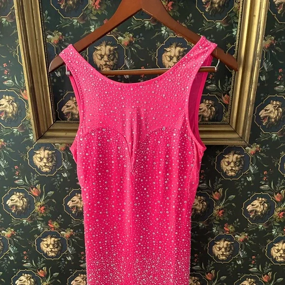 Wow Couture Dresses | Hot Bright Pink Rhinestone Mini Dress From South Beach Boutique, Size Small | Color: Pink | Size: S | Slshm1's Closet Wow Couture Dresses | Hot Bright Pink Rhinestone Mini Dress From South Beach Boutique, Size Small | Color: Pink | Size: S | Slshm1's Closet